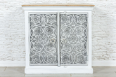 Antique Indian Floral Hand Carved Solid Wooden Vanity 97x40x93cm A088  -